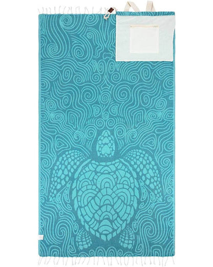 ⏰LAST DAY $20 OFF - 🏖️Sand Cloud 2-in-1 Turkish Cotton Towel Bag with Inner Zip Pocket & Sand-Repelling Fabric