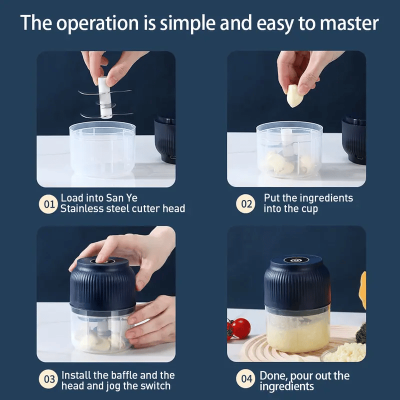 ⚡ Electric Garlic Chopper &amp; Mini Portable Veggie Chopper – Chop, Mince, Blend in Seconds! 🔪