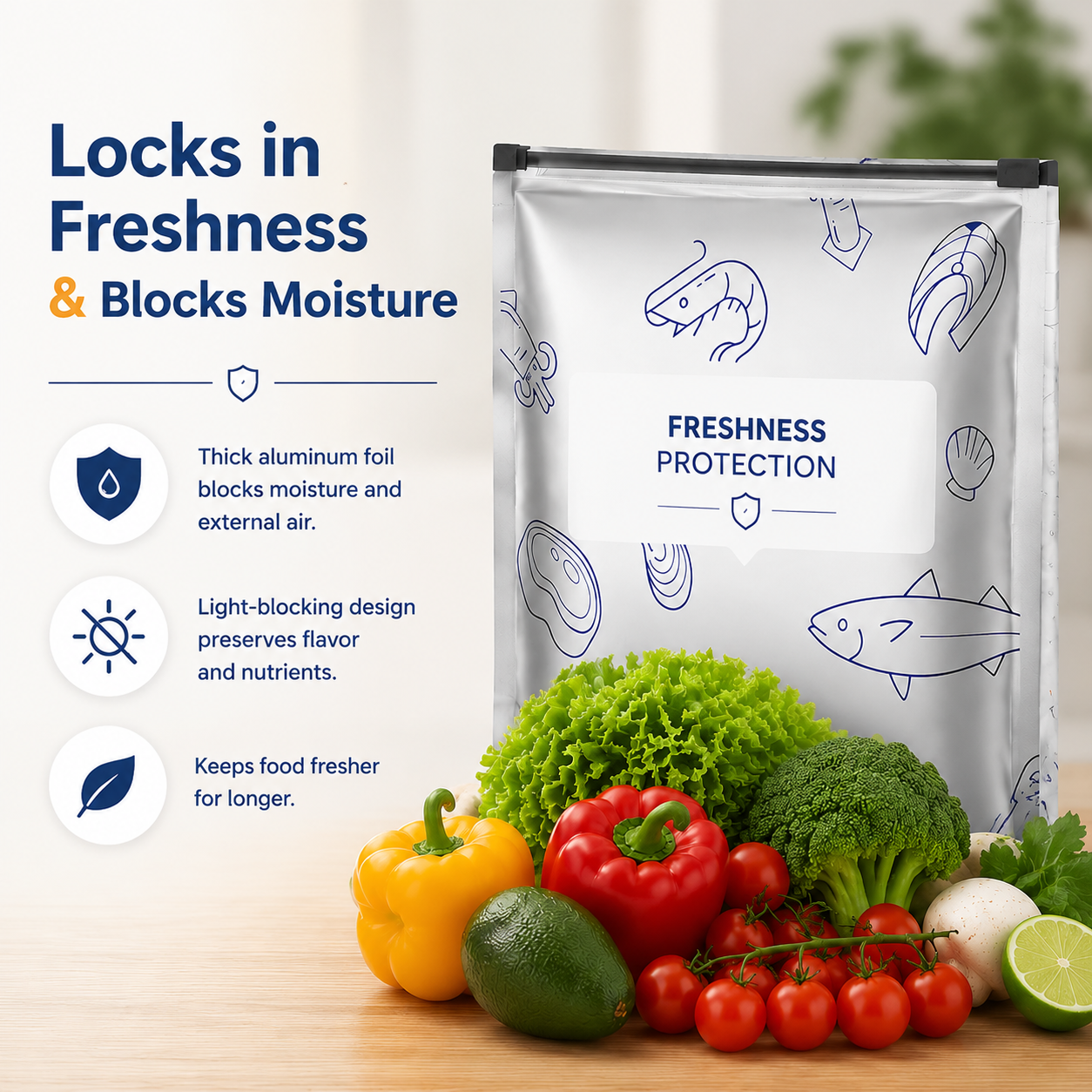 New Reusable Thickened Upright Aluminum Foil Storage Bags – Upgraded Seal-Top Design